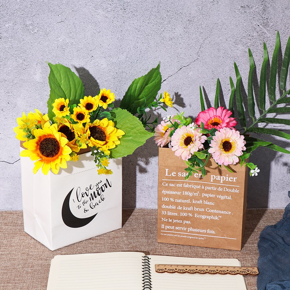 Couvre-pot design effet sac en papier