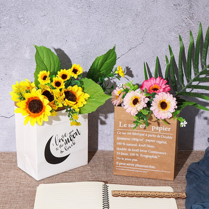 Couvre-pot design effet sac en papier