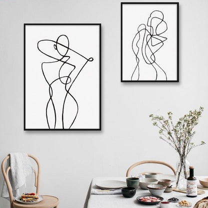 Toile "lignes féminines"