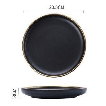 Vaisselle à bordure dorée