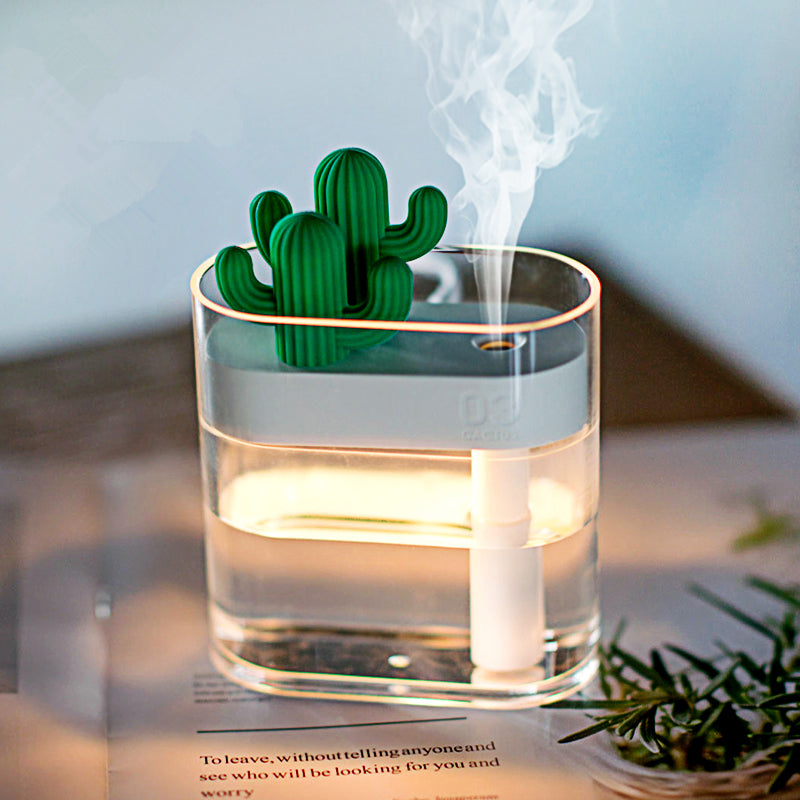 Purificateur d'air, humidificateur, diffuseur d'huile essentielle mini-cactus