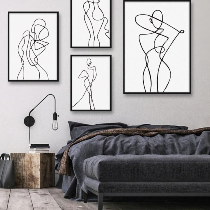 Toile "lignes féminines"