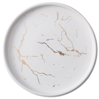 Plat en céramique marbré