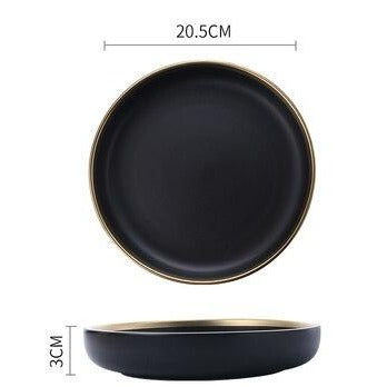 Vaisselle à bordure dorée