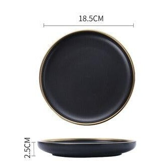 Vaisselle à bordure dorée