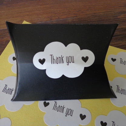 Lot de 100 autocollants, nuage "Thank you"