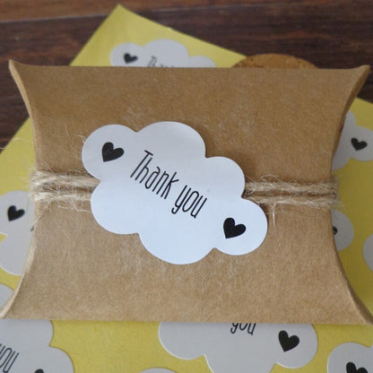 Lot de 100 autocollants, nuage "Thank you"
