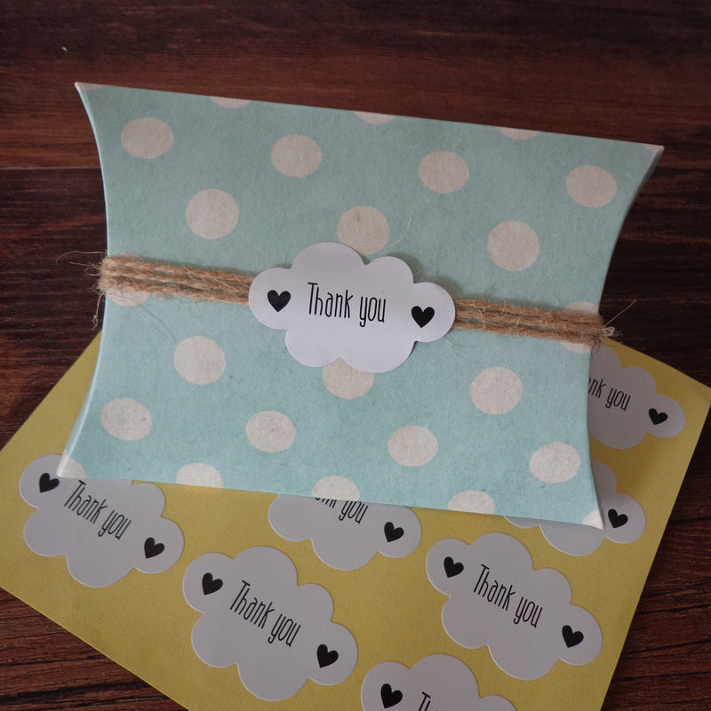 Lot de 100 autocollants, nuage "Thank you"