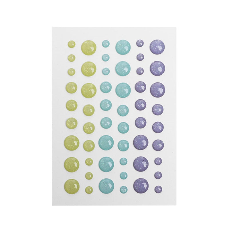 Lot d'autocollants en relief, gouttelettes pastels