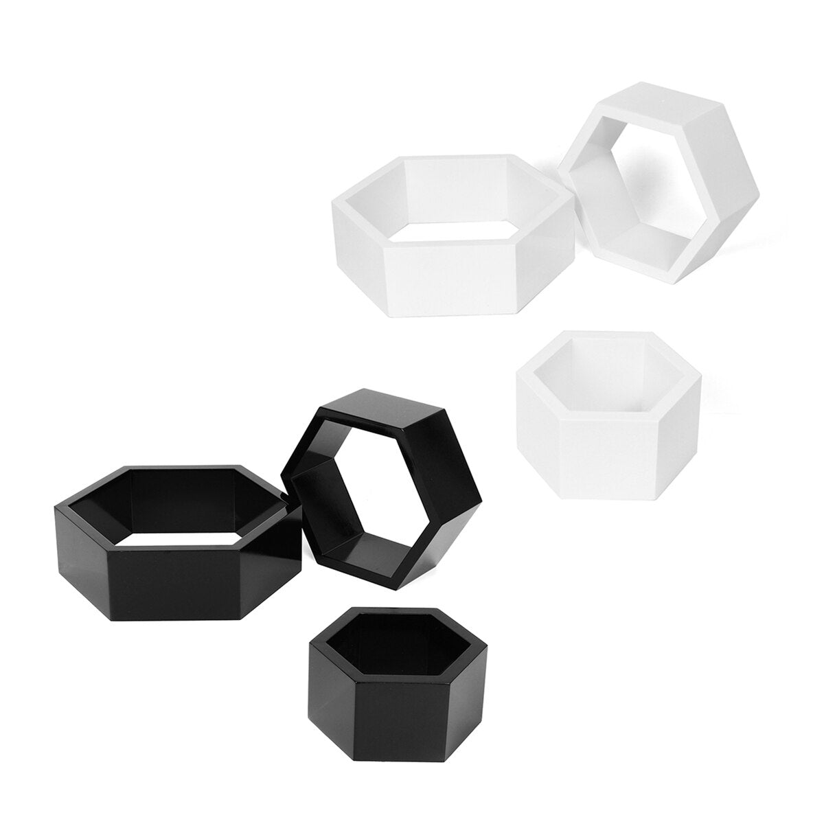 Lot de 3 étagères murales hexagonales