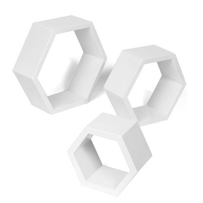 Lot de 3 étagères murales hexagonales