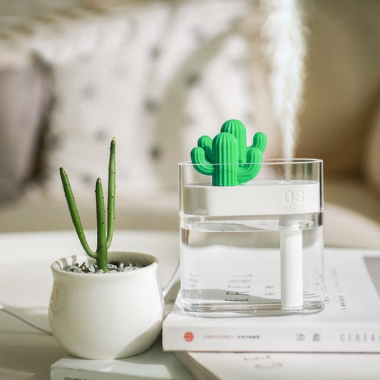 Purificateur d'air, humidificateur, diffuseur d'huile essentielle mini-cactus