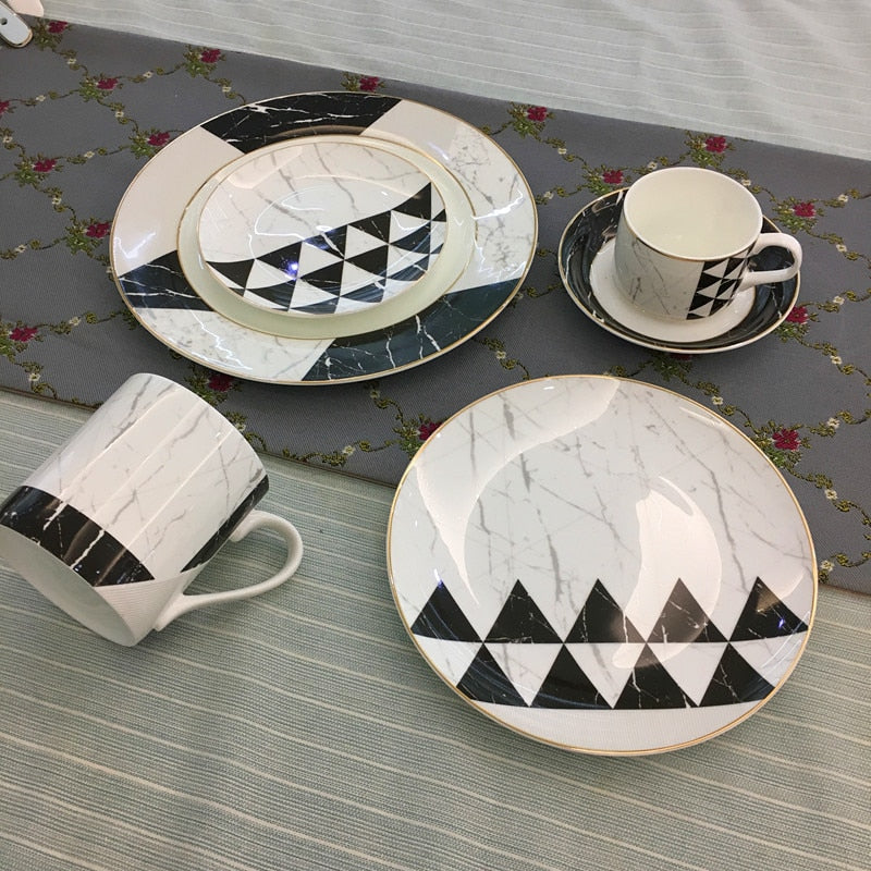 Assiette marbré