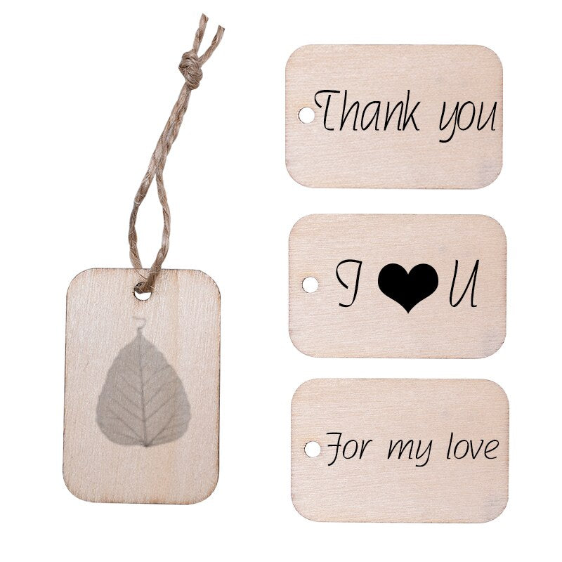 Lot d'étiquettes en bois pour cadeaux