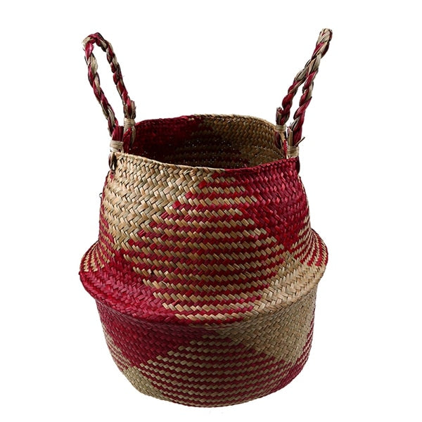 Cache-pot/panier en paille