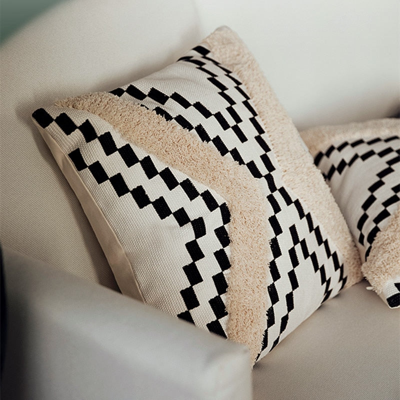 Housse de coussin géométrique