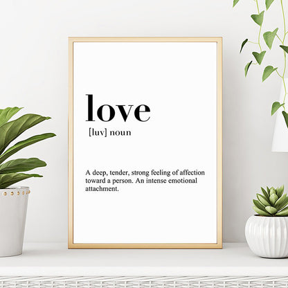 Toile "love, home, family"