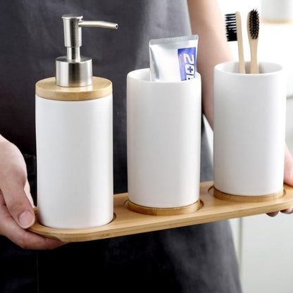 Trio d'accessoires de salle de bain, céramique