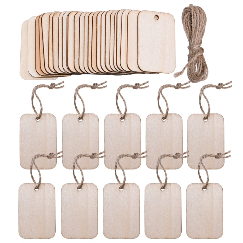 Lot d'étiquettes en bois pour cadeaux