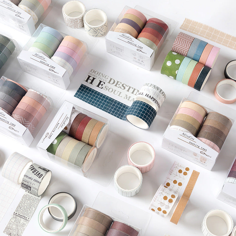 Lot de 10 rubans adhésifs colorés, masking tape