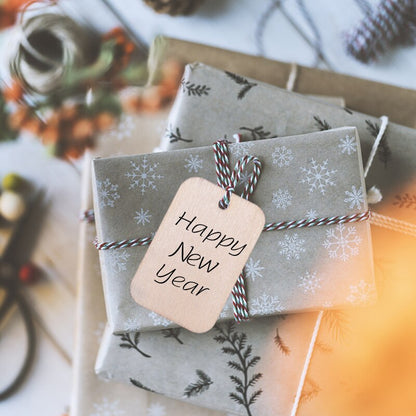 Lot d'étiquettes en bois pour cadeaux