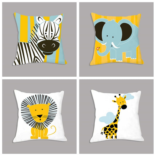Housse de coussin animaux