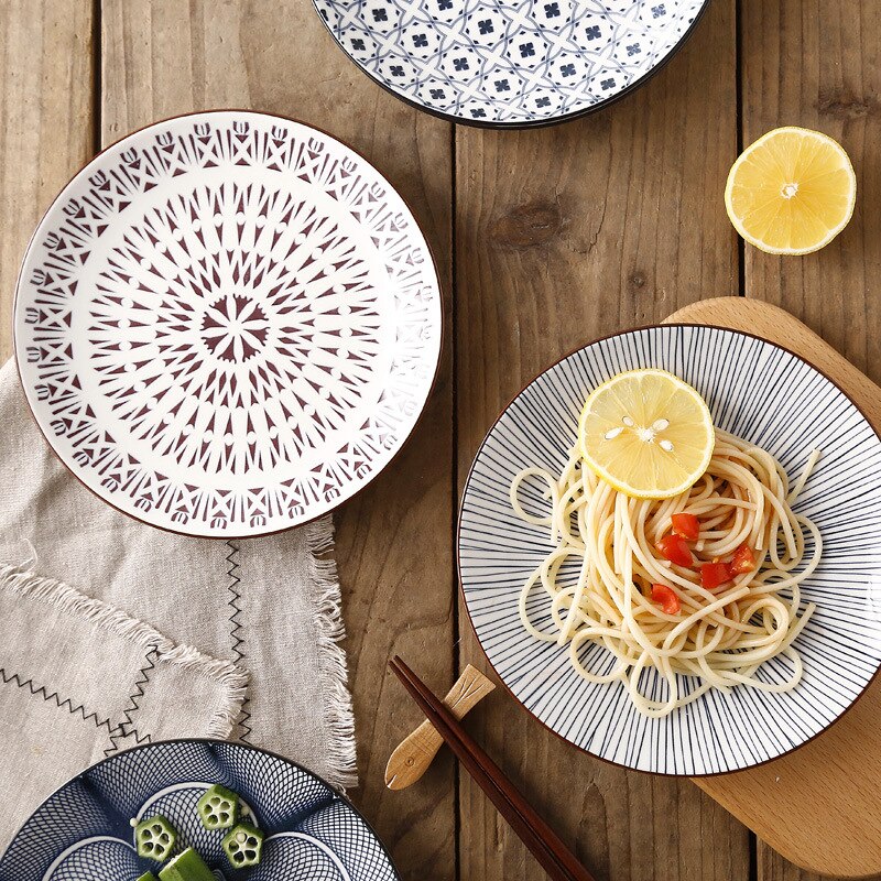 Assiette à motif, inspiration japonaise