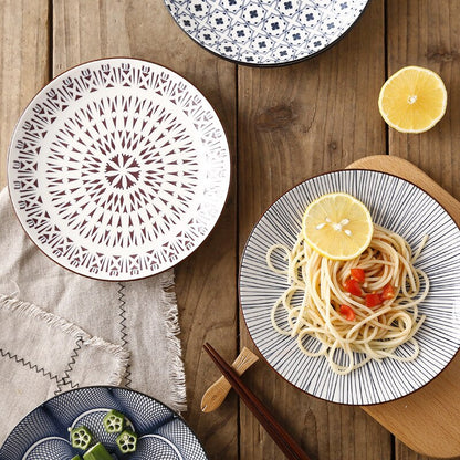 Assiette à motif, inspiration japonaise