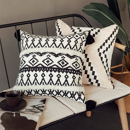 Housse de coussin géométrique