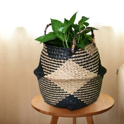 Cache-pot/panier en paille