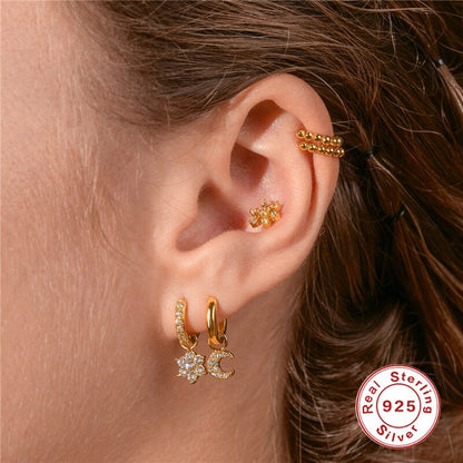 Boucle d'oreille en argent 925 et plaqué or