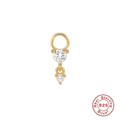 Boucle d'oreille en argent 925 et plaqué or