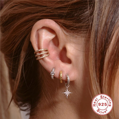 Boucle d'oreille en argent 925 et plaqué or