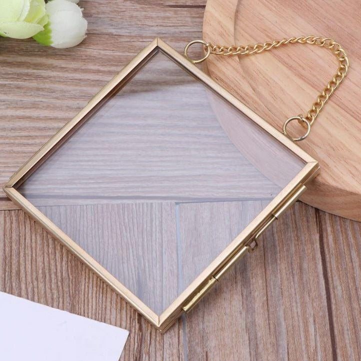 Cadre photo transparent en verre