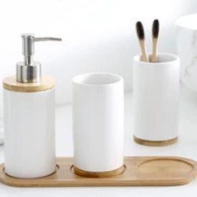 Trio d'accessoires de salle de bain, céramique