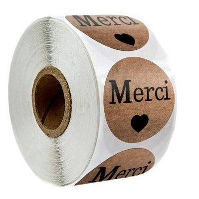 Lot de 500 autocollants "Merci"