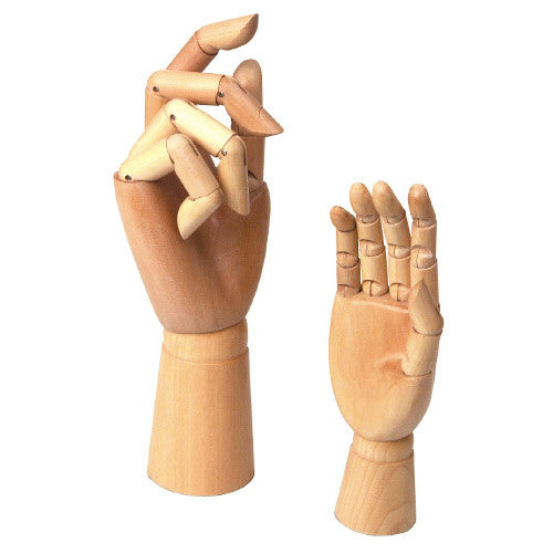 Figurine en bois, main articulée
