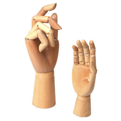 Figurine en bois, main articulée