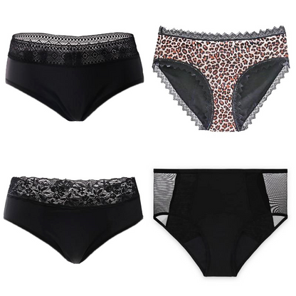 Lot de 4 culottes mensturelles "Night party"