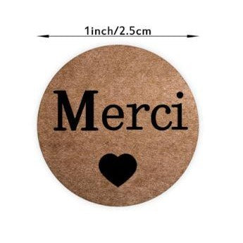 Lot de 500 autocollants "Merci"